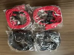 フック付きストラップ 赤黒 4個セット