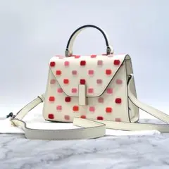 希少 Valextra ミニイジィデ ベルベット刺繍 ドット アイボリー 未使用のサムネイル