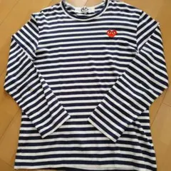 PLAY COMME des GARÇONS ボーダー長袖カットソー 　ネイビー