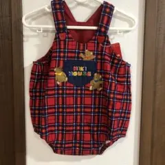 ◯ピンクハウス ジャンパースカート 130 赤 テディベア 刺繍 超美品 