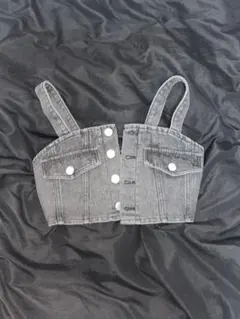 グレー デニム ビスチェ