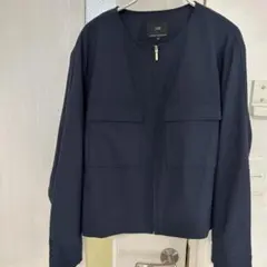 23区 ノーカラージャケット 38 ネイビー