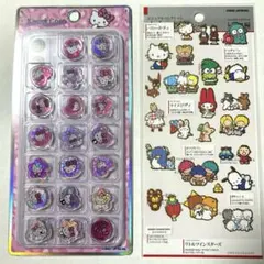 正規品　キティおはじきシール&大人の図鑑シール（サンリオレトロ）