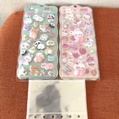 3D おしりシール 2枚セットパンダ・うさぎ　シマエナガA7リフィル10枚セット