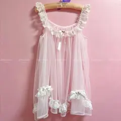 ヴィンテージ　レース　ピンク　キャミソール　古着　vintage 未使用品