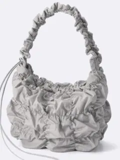 GU ギャザーショルダーバッグ グレー