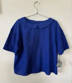 新品　PART2 ジュンコシマダ　スカラップ丸襟　ブラウス　ブルー　１３号のサムネイル