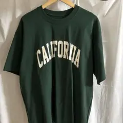 CALIFORNIA プリント Tシャツ Lサイズ ダークグリーン