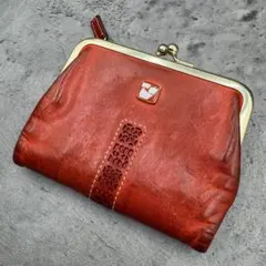 ダコタ　がま口　折り財布　レザー　オレンジのサムネイル