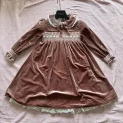 ワンピースドレス　ベロア素材　130