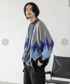 NIKO AND ... ニットカーディガン Mサイズ グレー/青/黒