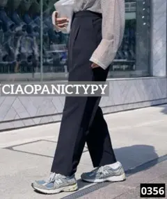 0356 CIAOPANICTYPY ストレッチイージー美脚パンツ　ブラック
