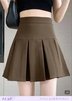 SHEINブラウン ミニプリーツスカート