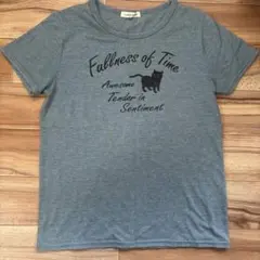 猫イラスト Tシャツ グレー 半袖