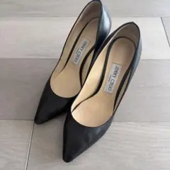 JIMMY CHOO ブラックレザー ハイヒール