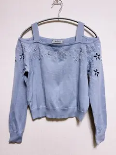 リランドチュール　フラワーオフショルニット　Rirandture