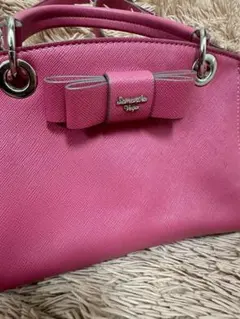 Samantha Vega リボン付きピンクショルダーバッグ