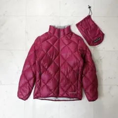 モンベル ライトアルパインダウンジャケット レッド系 レディースS 保存袋