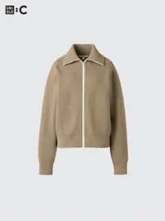 ユニクロC　XXL ミラノリブフルジップカーディガン ベージュ