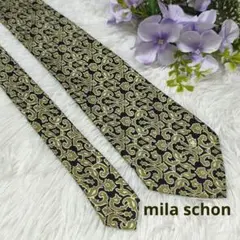 mila schon ネクタイ 総柄 ゴールド シルク
