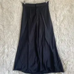ザラ ZARA サテン フレア ロング スカート 黒 ブラック XSのサムネイル