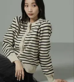 美品☆ナノユニバース　ライトスポンディッシュパールボタンカーディガン