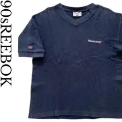 90s Reebok CLASSIC 刺繍ロゴ コットンニット半袖Tシャツ