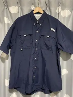 Columbia　PFG　アウトドアシャツ　フィッシング　ネイビーメンズLサイズ