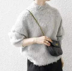 新品 SHIPS タグ類無し モヘヤ シャギー タートルネック プルオーバー