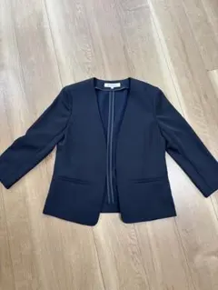 NATURAL BEAUTY BASIC ネイビー ノーカラージャケット S