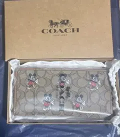 新品未使用 COACH 長財布 ミッキー