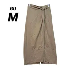 GU ジーユー ノットナロースカート ベージュ M ロングスカート ドレープ 夏のサムネイル