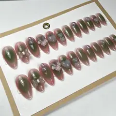 ハンドメイド ネイルチップ 3Dパーツ 20個セット