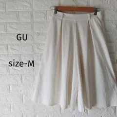 300円〜 GU ジーユー ガウチョパンツ ワイドパンツ M アイボリー