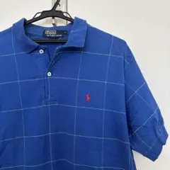 Polo by Ralph Lauren 青のチェック柄ポロシャツ