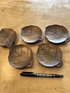 木製葉っぱ型皿 5枚セット