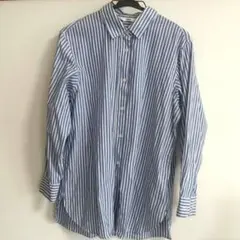 【匿名配送】UNIQLO ストライプ 長袖 シャツ Sサイズ ユニクロ 青