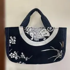 和装バック　着物バック　琉球紅型　琉球柄　菊と蝶（青)入学卒業結婚式七五三振袖 和装バック 着物バック 琉球紅型 琉球柄 菊と蝶（青)入学卒業結婚