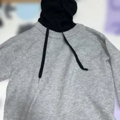 グレー フード付き スウェットパーカー