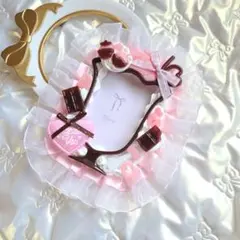 【B8】ピンク 苺チョコレートパフェ 硬質ケースデコ ホイップデコ ハート