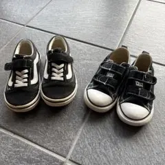 ai_様専用　キッズシューズ15㎝&17㎝　黒2足セット
