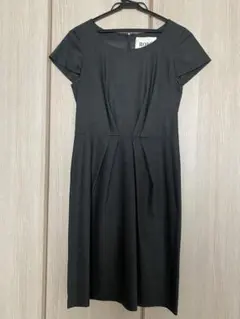 ROPE グレー　半袖ひざ丈ワンピース