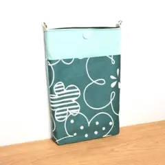 スマホポーチ(本体)　花柄　ミントグリーン　サコッシュ　ミニショルダー