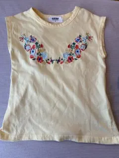 【RADCHAP】花柄刺繍ノースリーブTシャツ（イエロー）のサムネイル