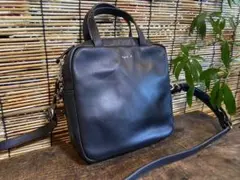 アニエスベー　agnès b. 黒 レザー ショルダーバッグ　ハンドバッグ