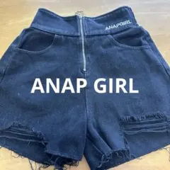ANAPGIRL BLACK ダメージ加工ハーフパンツ