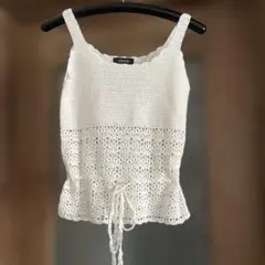 ホワイトレース編みキャミソール　Ｍ