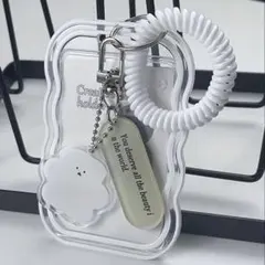 ホワイト 雲型 パスケース 定期入れ カードケース IDカード トレカケース