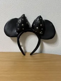 ミッキー耳カチューシャ 黒 スタッズ付き