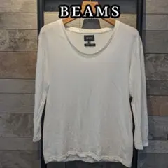 BEAMS　7〜8分袖カットソー　ロンT ホワイト　М　日本製のサムネイル
